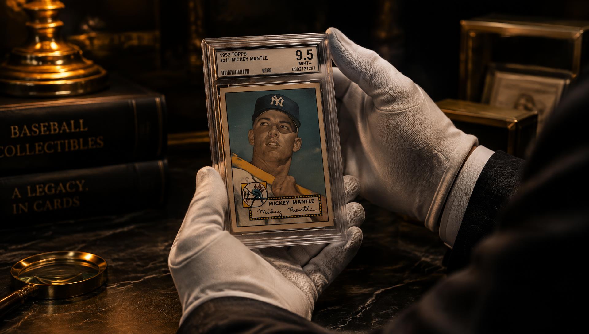 Inspecting a slabbed vintage card